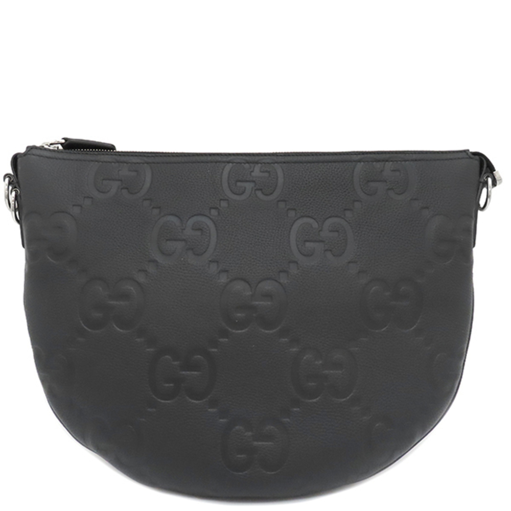 Gucci Jumbo GG Messenger Bag Leather Black